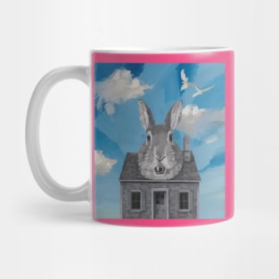 watercolor painting rabbit house Mug